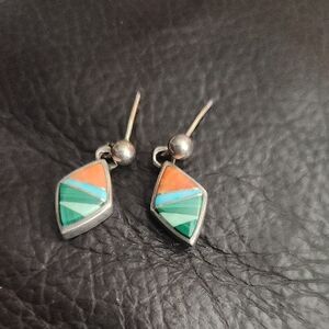 Southwestern TSF Sterling Silver Multi Stone  Earrings